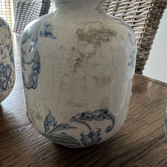 New-Rare Antique Farmhouse Porcelain  Vase Set-3 - Picture 3 of 7